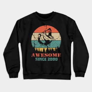 Awesome Since 2000 Year Old School Style Gift Women Men Kid Crewneck Sweatshirt